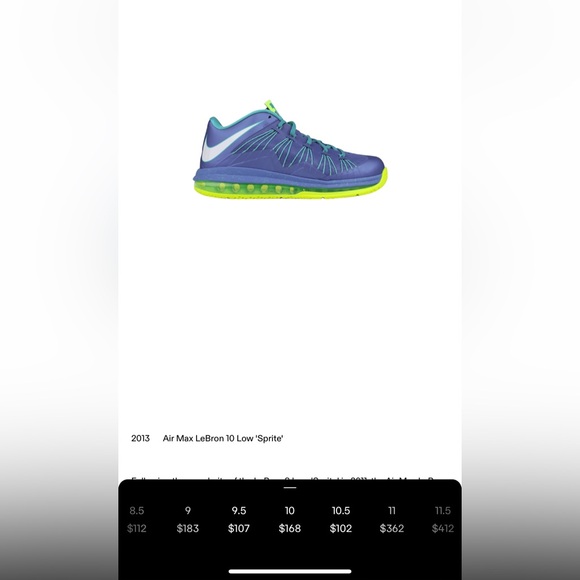 VNDS - Nike Air Max LeBron X (10) Low 'Sprite' - Size 9.5 Men's - Picture 9 of 9